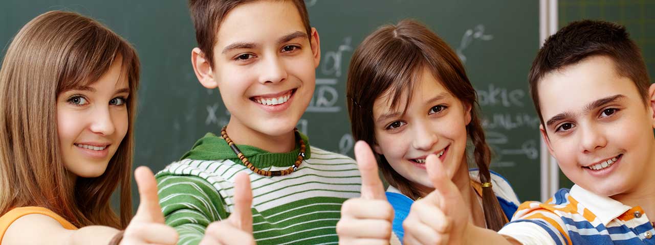 Group of kids with contact lenses for myopia control