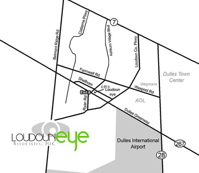 Ashburn VA map with directions to Loudoun Eye Associates