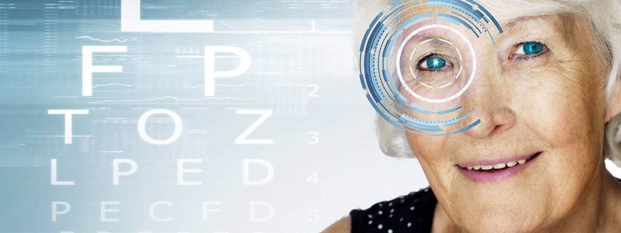 senior woman posing for ad, Cataract Surgery