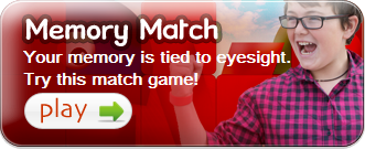 Memory Match game button with text: 'Your memory is tied to eyesight. 